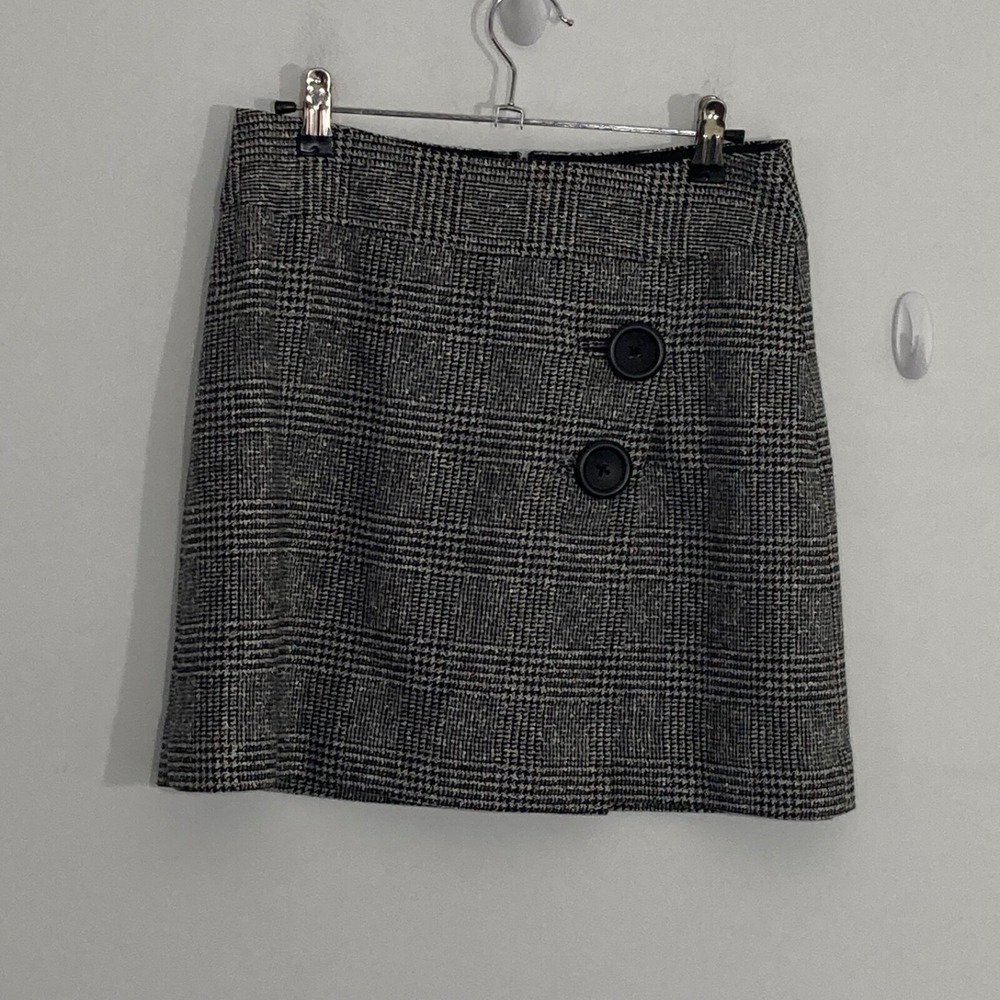 Body By Victoria Womens Skirt 2 Black Plaid Wool Blend Academia Gothic Vixen